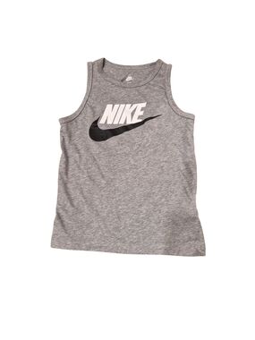 Nike Grey Tank Top with Black Swoosh and White Logo